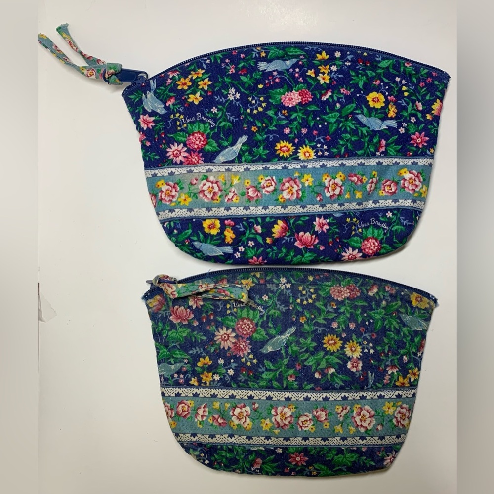 Vera Bradley Vintage Retired Blue Bird Set - Makeup Bags,Coin Purse, Wallet, etc - Picture 3 of 9